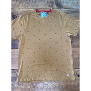 Mens Denim & Flower Ricky Singh Dark Yellow Palm‎ Tree Short Sleeve T-Shirt L